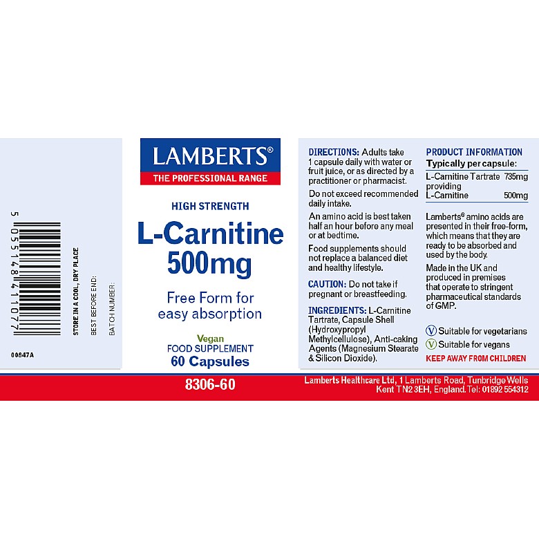 L-Carnitine 500mg Capsule 60's